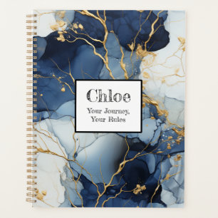 Marble Blue&Gold Your Journey, Your Rules Planner