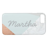 Marble, blue, grey and rose gold