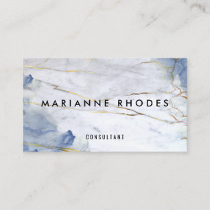 Marble   Blue Leather Texture  Business Card