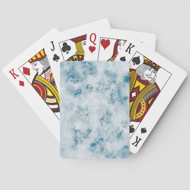 Marble Blue Texture Background Playing Cards (Back)