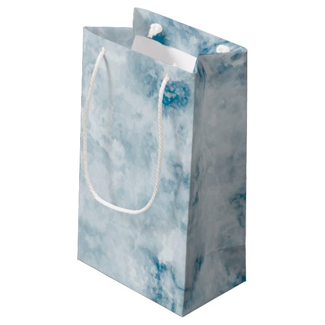 Marble Blue Texture Background Small Gift Bag (Back Angled)