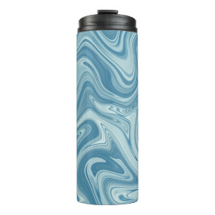 Marble blue thermal tumbler