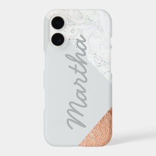 Marble blush pink grey and rose gold