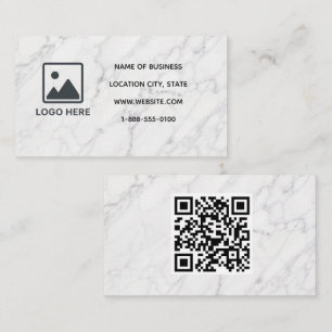 Marble Business Card with QR Code Template