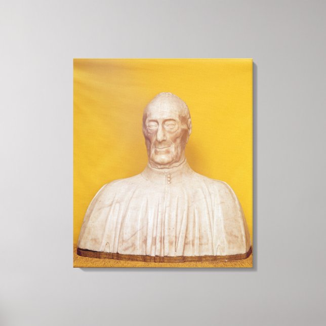 Marble bust of Giovanni Chellini Canvas Print (Front)