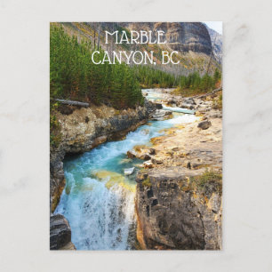 Marble Canyon Scenic Waterfall in Kootenay Park BC Postcard