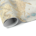 Marble Champaigne Gold  Sepia Blue Metal Strokes Wrapping Paper<br><div class="desc">Minimalism and elegance according to actual interior decor trends.  For Many Luxury Glam Occasions</div>
