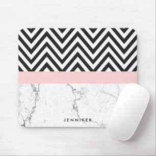 Marble & Chevron Mouse Pad