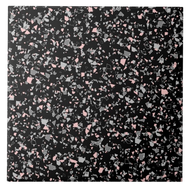 Marble chips stone shapes pieces abstract textured tile (Front)