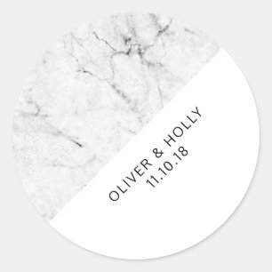 Marble circle favour sticker