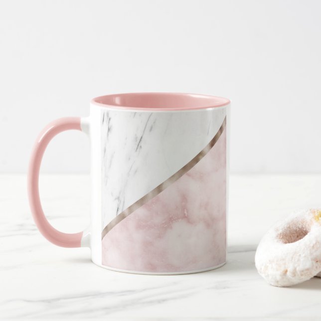 Marble clouds geometry mug (With Donut)