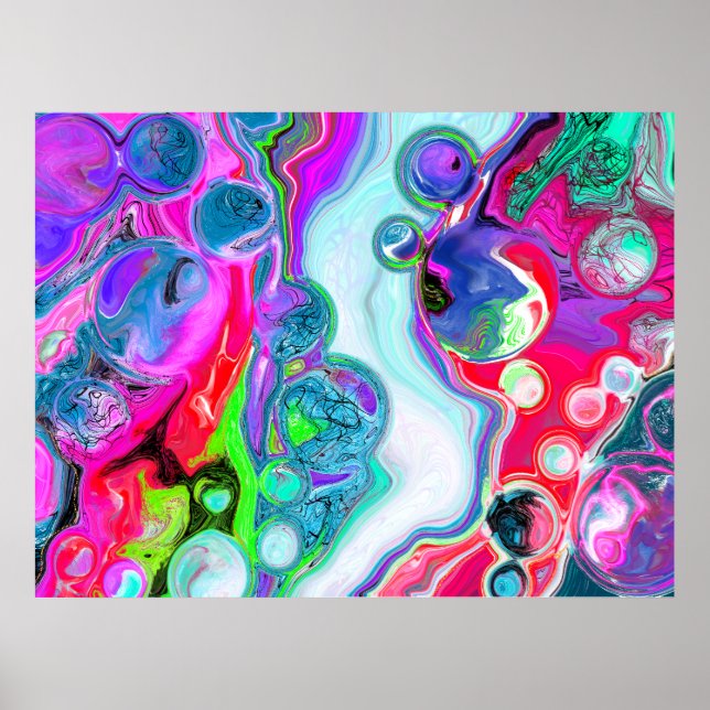 Marble Colorful Fluid Art   Poster (Front)