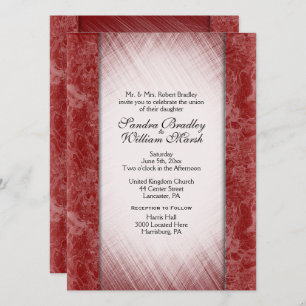 Marble Column Classy Burgundy Wedding Invitations