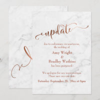 Marble Copper Postponed Wedding "Update"