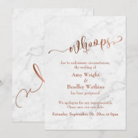 Marble Copper Postponed Wedding "Whoops!" Update