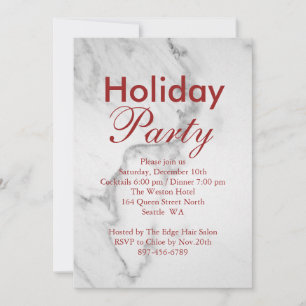 Marble Corporate Holiday Party Invitation - red