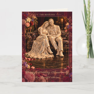 Marble Couple Happy Wedding Anniversary Card