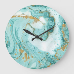 Marble decorative texture, artistic abstract paint large clock