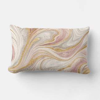 Marble Design Gold Glitter Abstract Throw Pillow