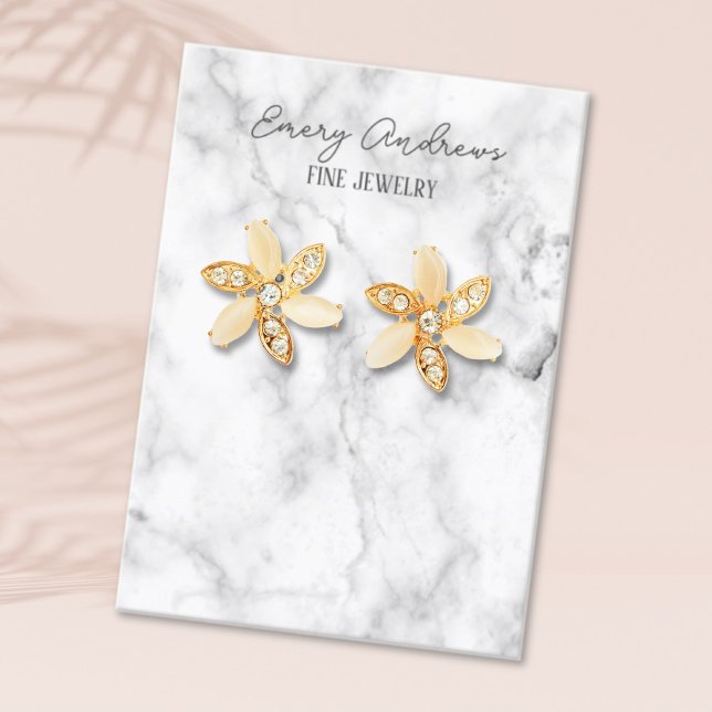 Marble Designer Jewellery Earring Holder Display Business Card (Creator Uploaded)