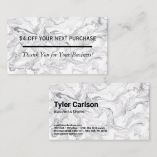 Marble Discount Loyalty Business Card