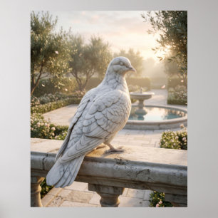 Marble Dove Peace Garden Poster