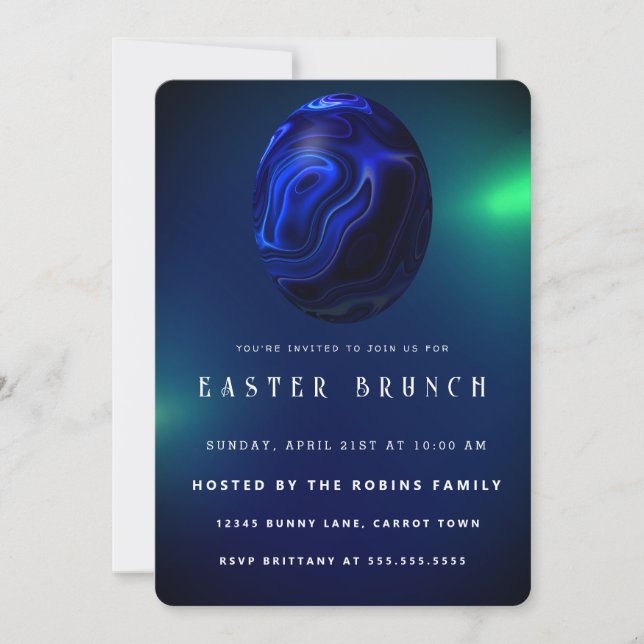 Marble  Easter Cute Eggs Invitation (Front)
