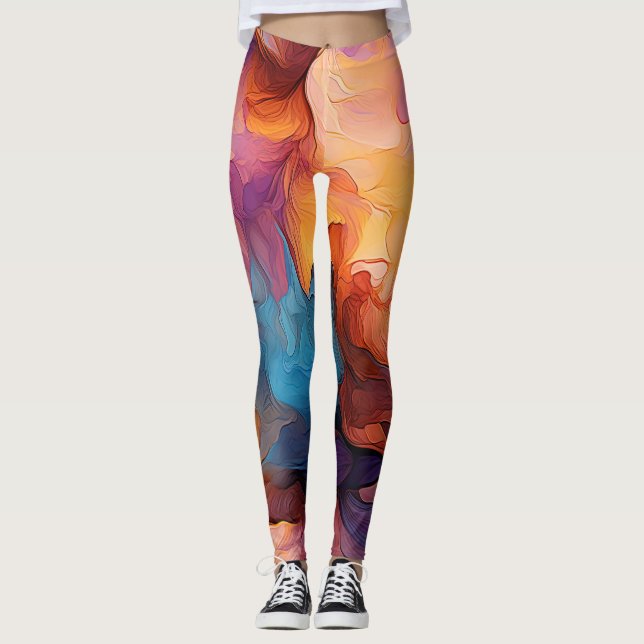  Marble Effect Camouflage Leggings (Front)