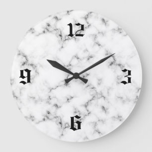 Marble effect large clock
