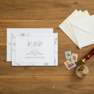 Marble effect petals RSVP card
