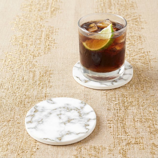Marble effect with gold detail coaster (Marble effect with gold detail coaster.)