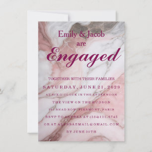 Marble Elegant Wedding Engagement Invitation