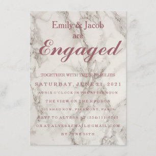 Marble Elegant Wedding Engagement Invitation