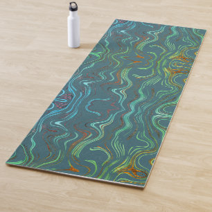Marble Expression Multi Coloured Lines Yoga Mat