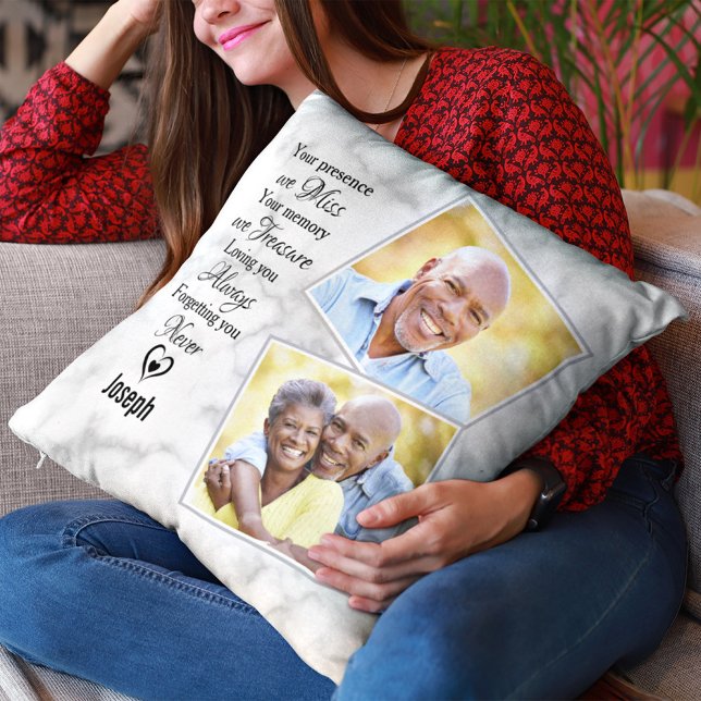 Marble Family Photo Remembrance Memorials Keepsake Cushion (Creator Uploaded)