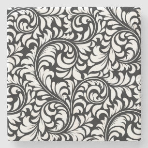 Marble Floral Swirl Coaster
