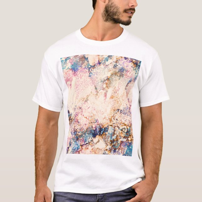 Marble Fluid Abstract Pattern T-Shirt (Front)