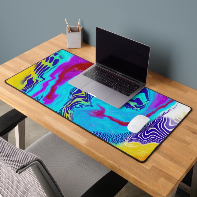 Marble Fluid Art Pour Painting Style  Desk Mat (Office 2)