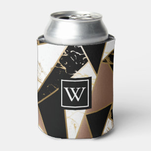 Marble Foil Geometric Mosaic Can Cooler