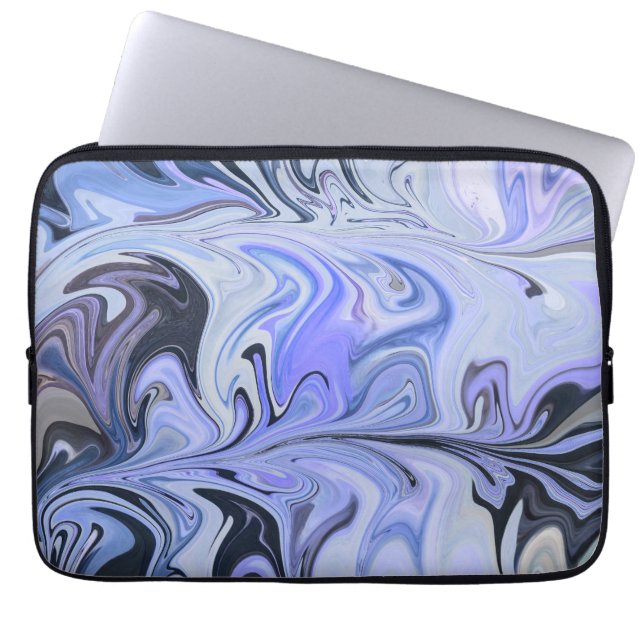 Marble Forms – White & Grey Minimal Texture Laptop Sleeve (Front)