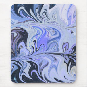 Marble Forms – White & Grey Minimal Texture Mouse Pad
