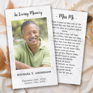 Marble Funeral Sympathy Photo Memorial Prayer Card