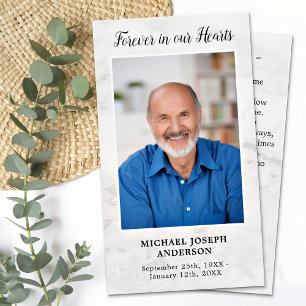 Marble Funeral Sympathy Photo Memorial Prayer Card
