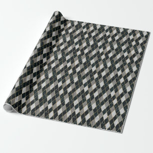 Marble Geometric: Gold Lines Luxury Wrapping Paper