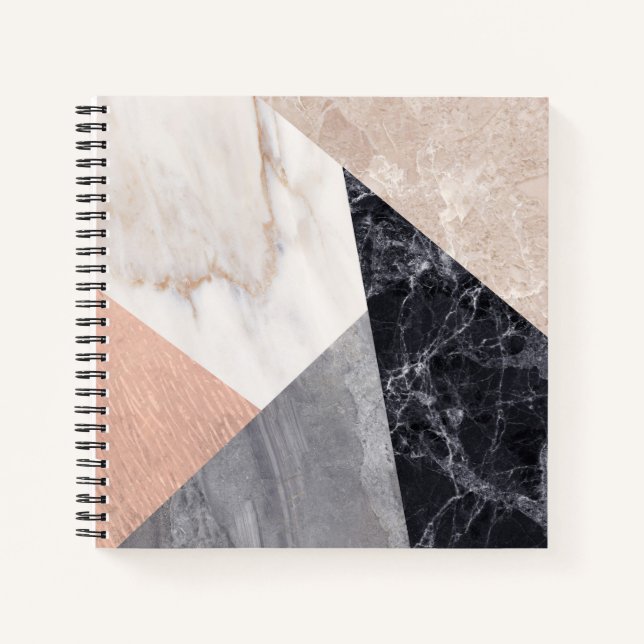 Marble Geometric Pattern Notebook (Front)