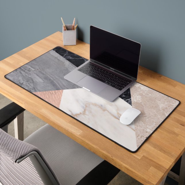Marble Geometry Print Desk Mat (Office 2)