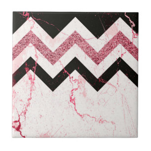 Marble & Glitter Chevron Tile