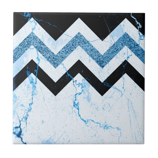 Marble & Glitter Chevron Tile (Front)