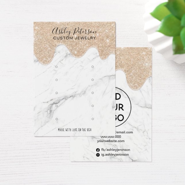 Marble glitter drips multi stud earring display (Desk)