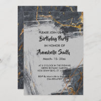 Marble Glitter Geometric Birthday